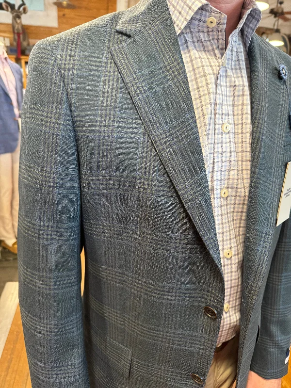 Hart Schaffner Marx Green/Navy Plaid Sport Coat