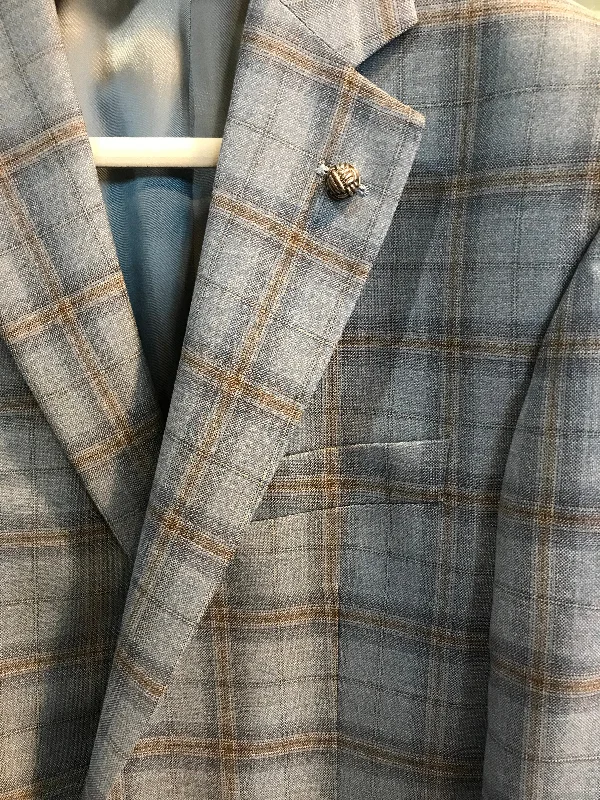 Jack Victor Light Blue/Brown Plaid Sport Coat