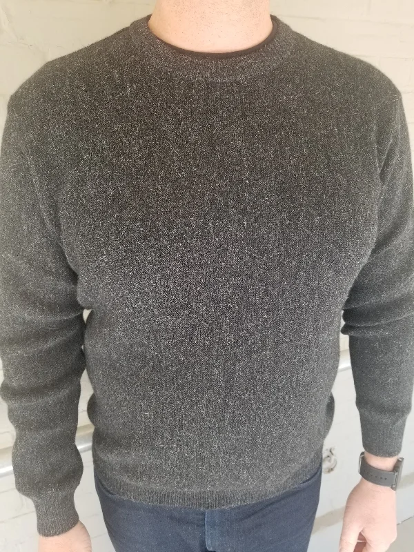 Jonathan MacIntosh Crew Neck Alpaca Sweater PS277 Charcoal