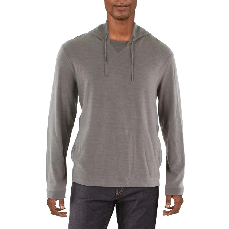 Kenneth Cole Mens Heathered Hooded Pullover Sweater