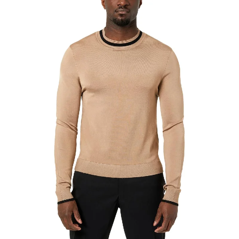 Kenneth Cole Mens Ribbed Trim Pullover Mock Turtleneck Sweater