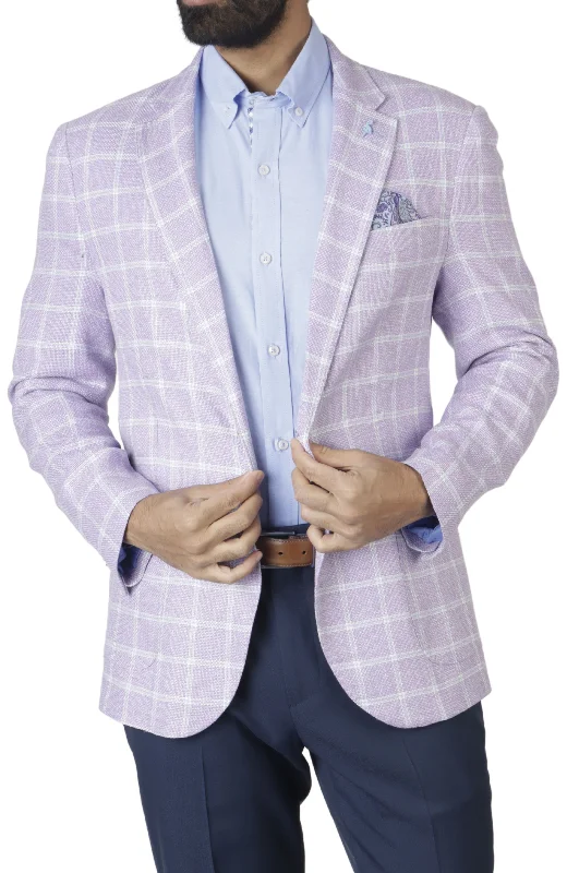 Lilac Plaid Textured Sport Coat