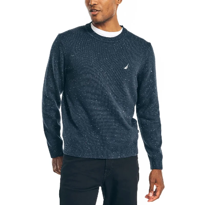 Nautica Mens Ribbed Trim Crewneck Pullover Sweater