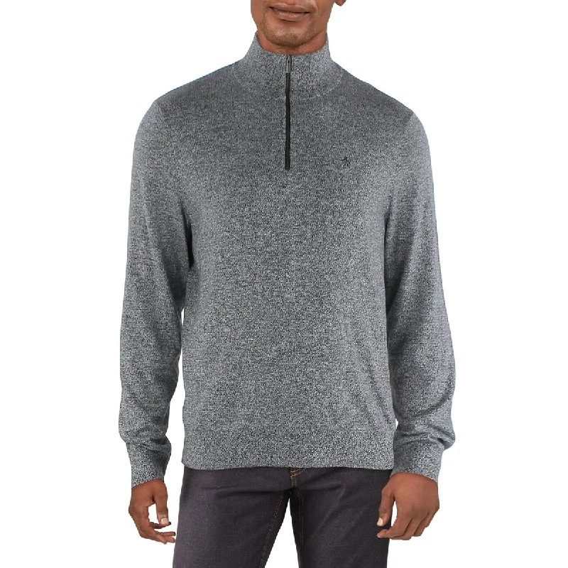 Penguin By Munsingwear Mens Quarter Zip Long Sleeve Pullover Sweater