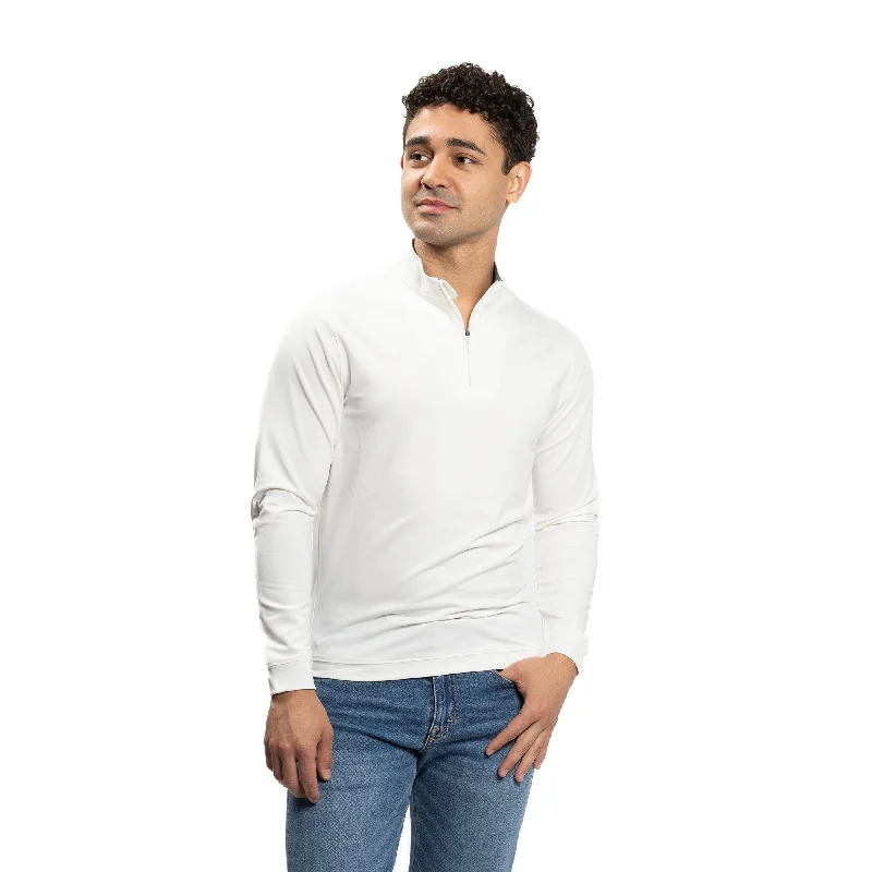 Performance Quarter Zips - White