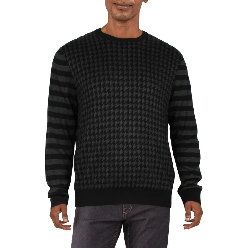 Perry Ellis Mens Printed Cotton Crewneck Sweater