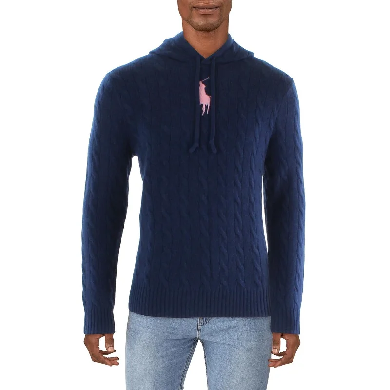 Pink Pony Ralph Lauren Mens Cashmere Hooded Sweater