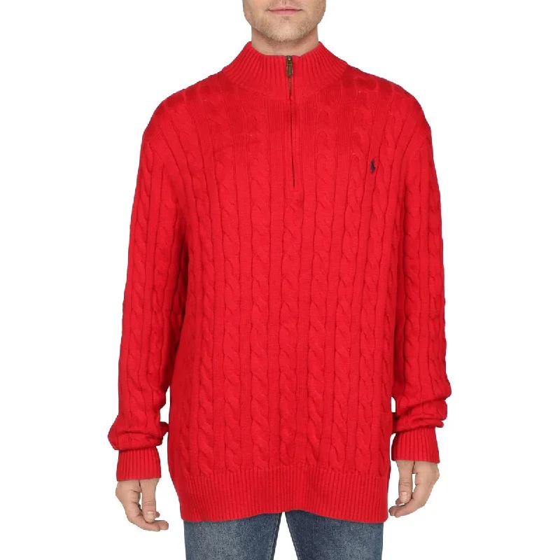 Polo Ralph Lauren Mens Big & Tall Cotton Mock Neck Pullover Sweater