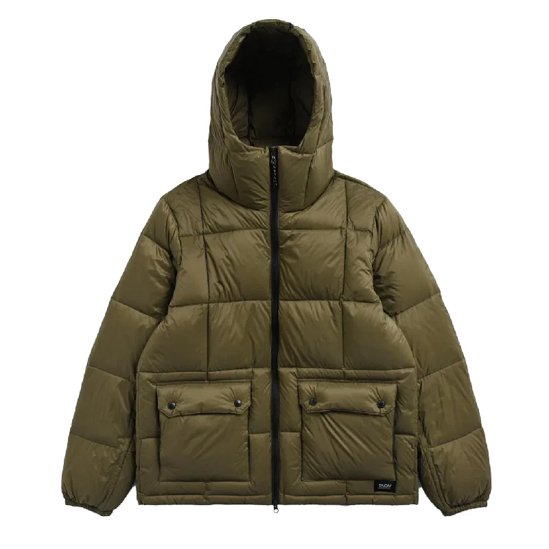 Taion Volume Hood Down Jacket Olive