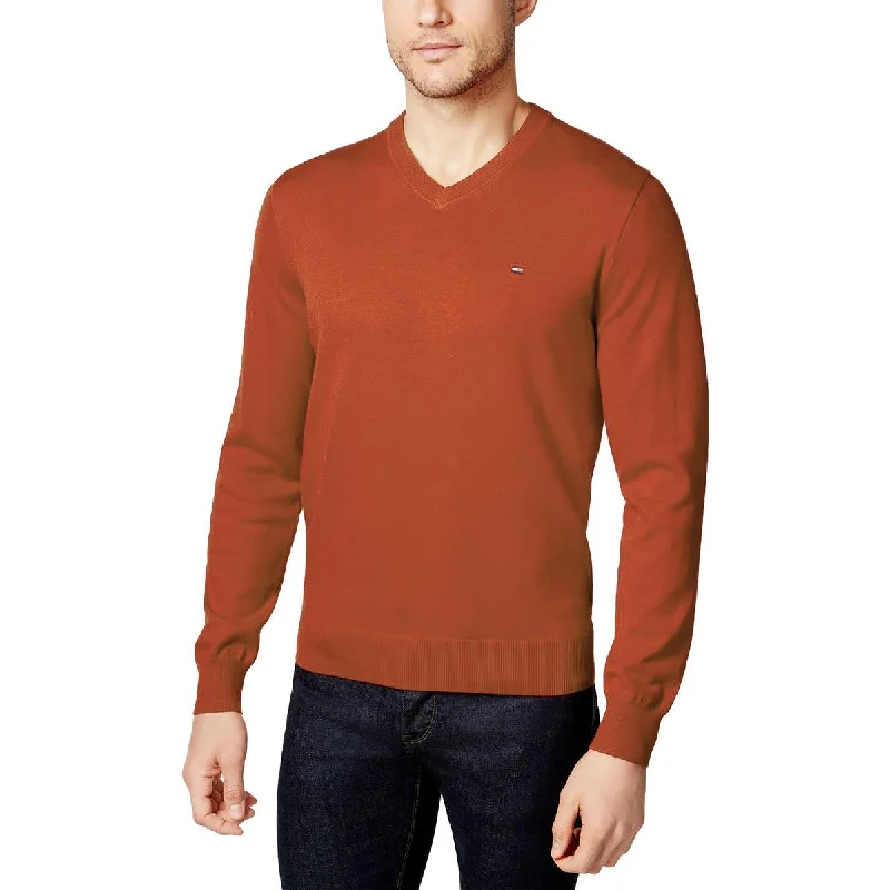 Tommy Hilfiger Mens Cotton Pullover V-Neck Sweater