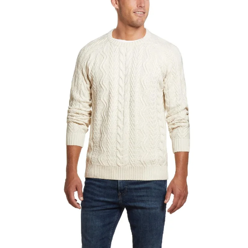 Weatherproof Vintage Mens Cable Knit Long Sleeve Crewneck Sweater